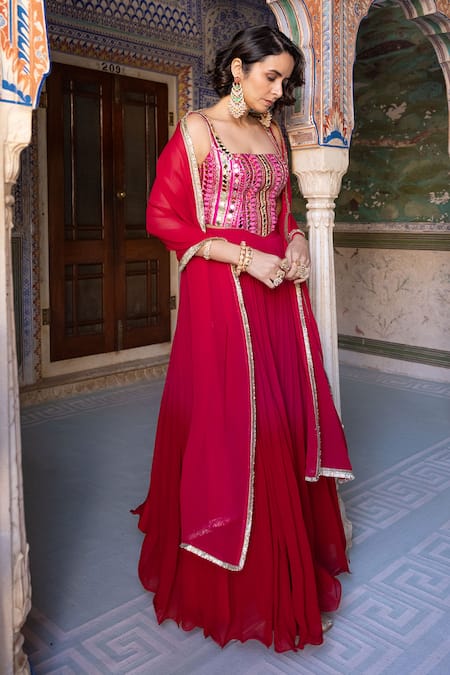 Sajeda A Lehry Hand Embroidered Blouse Lehenga Set 