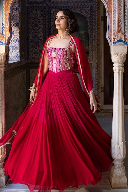 Sajeda A Lehry Hand Embroidered Blouse Lehenga Set 