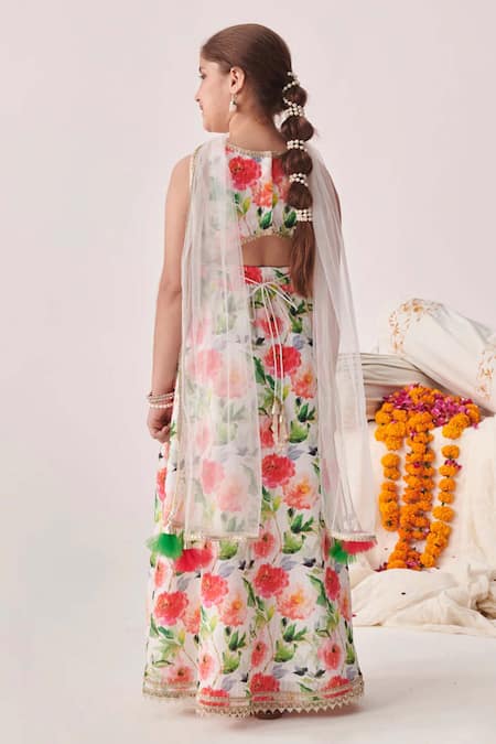 Jhambthreads Floral Print Lehenga Set 