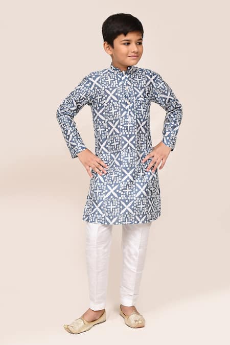 Jhambthreads Geometric Print Kurta Set 