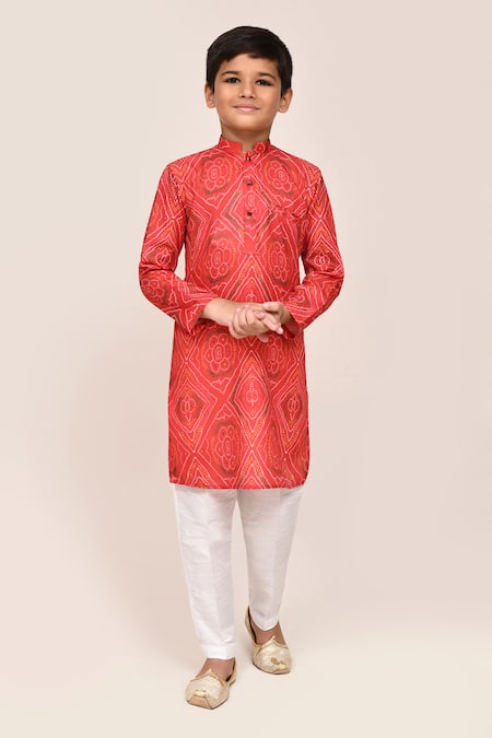 Jhambthreads Chundari Print Kurta & Pant Set 