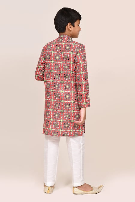 Jhambthreads Geometric Print Kurta Set 