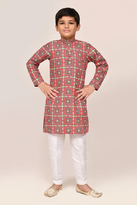 Jhambthreads Geometric Print Kurta Set 