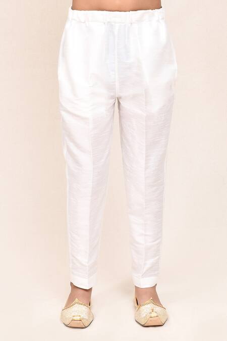 Buy_Jhambthreads_Peach Silk, Cotton Floral Print Kurta Set _Online_at_Aza_Fashions