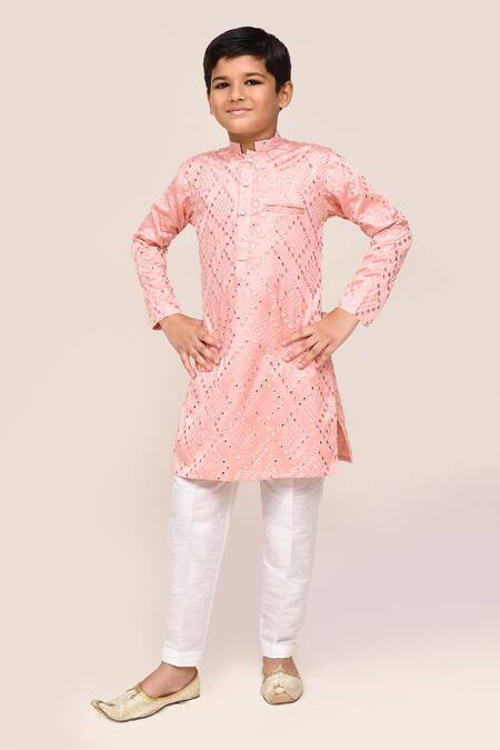 Jhambthreads Mirror Work Kurta & Pant Set 
