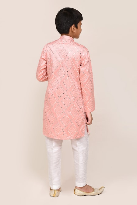 Jhambthreads Mirror Work Kurta & Pant Set 