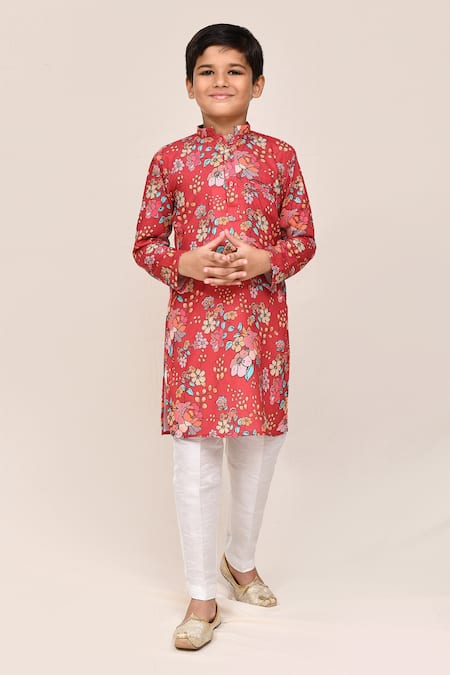 Jhambthreads Cotton Silk Printed Kurta Set 