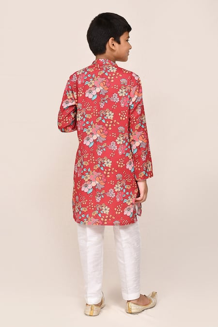 Jhambthreads Cotton Silk Printed Kurta Set 