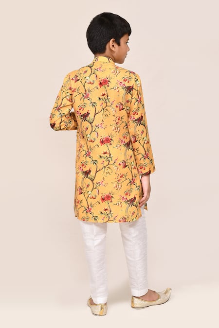 Jhambthreads Cotton Linen Printed Kurta Set 