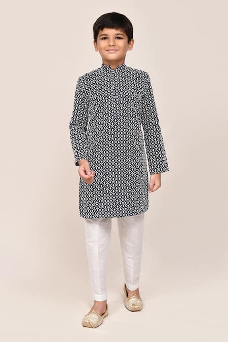 Jhambthreads Geometric Print Kurta Set 
