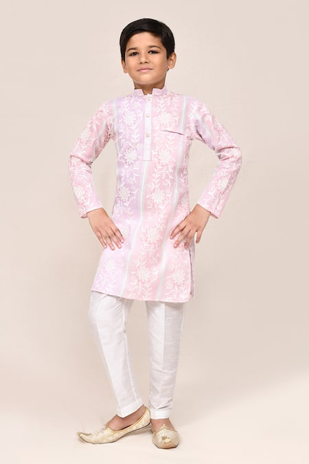 Jhambthreads Floral Embroidered Kurta Set 
