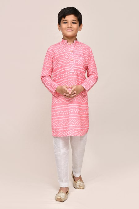 Jhambthreads Bandhej Print Kurta & Pant Set 