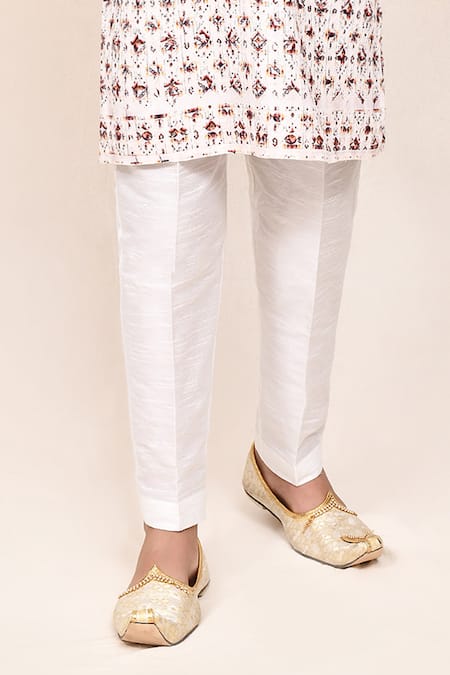 Jhambthreads Cream Silk, Cotton Sequin Work Kurta And Pant Set Online at Aza Fashions Jhambthreads_Cream Silk, Cotton Sequin Work Kurta And Pant Set _Online_at_Aza_Fashions