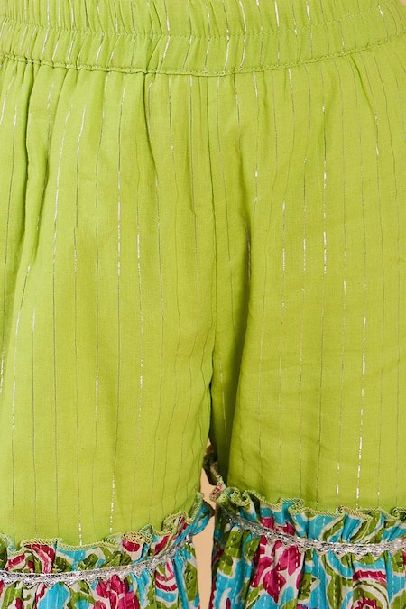 Buy_Jhambthreads_Multi Color Cotton, Net, Lurex Embroidery Printed Kurta Set _Online_at_Aza_Fashions