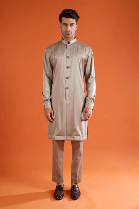 Buy_Qbik_Multi Color Embroidery Thread Bundi And Kurta Set _Online_at_Aza_Fashions