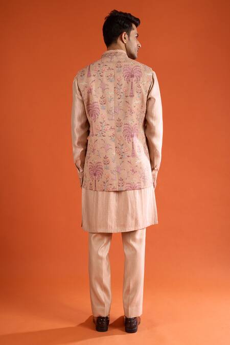 Qbik Tropical Thread Embroidered Bundi Set 