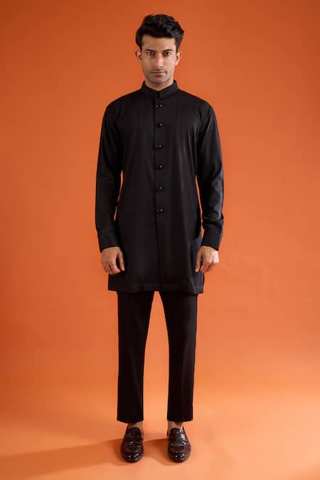 Buy_Qbik_Multi Color Zari Embroidered Bundi And Kurta Set _Online_at_Aza_Fashions