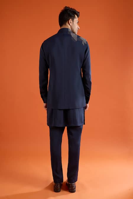 Qbik Bead Embroidered Bundi & Kurta Set 