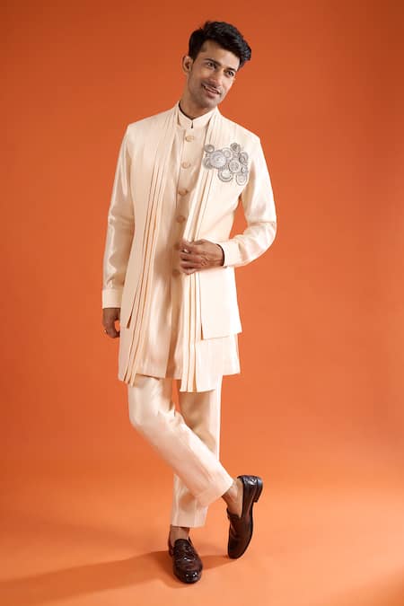 Qbik Embellished Bundi & Kurta Set 