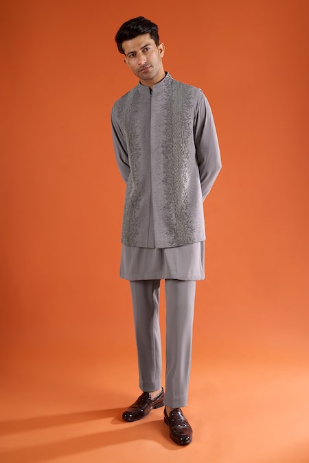 Qbik Bead Work Bundi & Kurta Set 