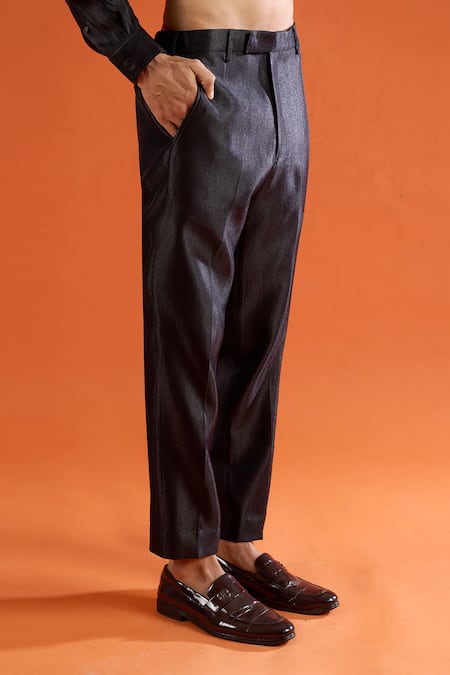 Buy_Qbik_Black Embroidery, Zari, Beads, Stones Kurta Set _Online_at_Aza_Fashions