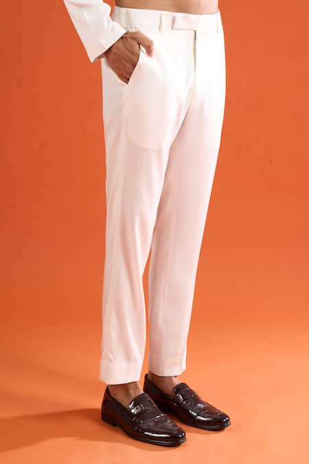 Shop_Qbik_Off White Sequins Placement Embroidered Kurta Set _Online_at_Aza_Fashions