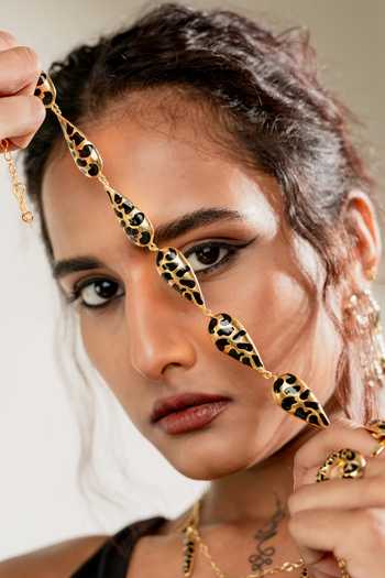 Shop_Bauble Bazaar_Black Cat Walk Glow Choker Necklace _Online_at_Aza_Fashions