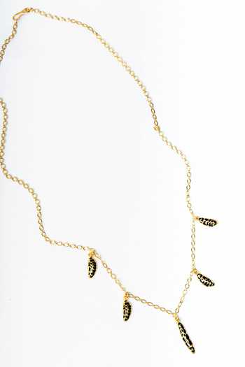 Bauble Bazaar_Black Enamel Wild Eyes Charm Necklace _Online_at_Aza_Fashions