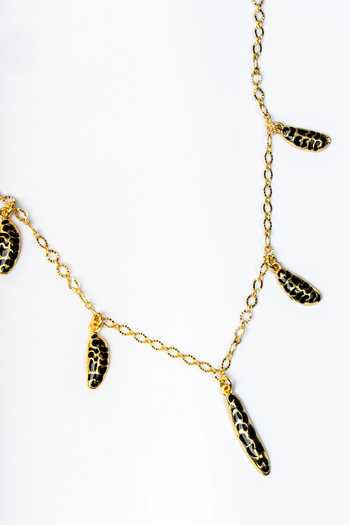 Buy_Bauble Bazaar_Black Enamel Wild Eyes Charm Necklace _Online_at_Aza_Fashions