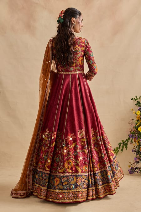 Kalista Elaya Floral Print Anarkali Set 