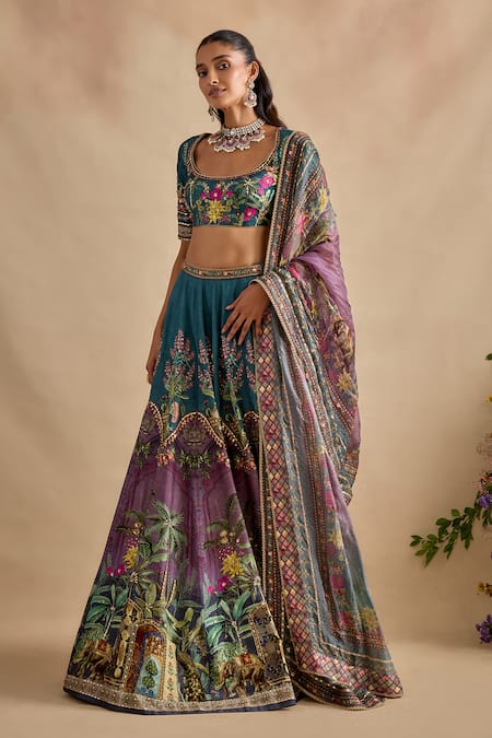 Kalista Saranya Floral Pattern Lehenga Set 