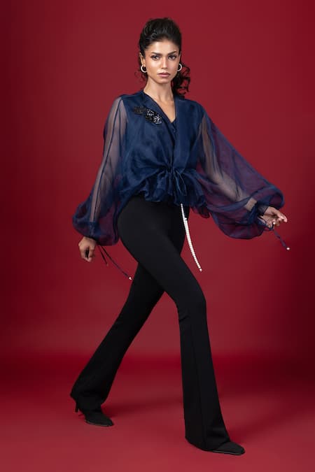 Label Shristi Chetani Sheer Sleeve Top  