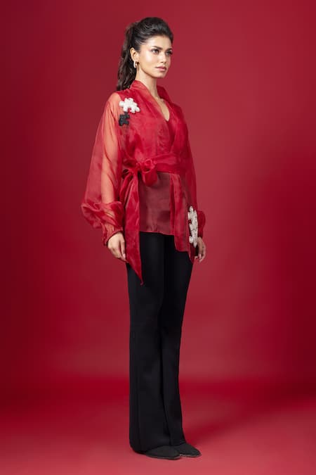 Label Shristi Chetani Puzzle Patch Work Sheer Top 