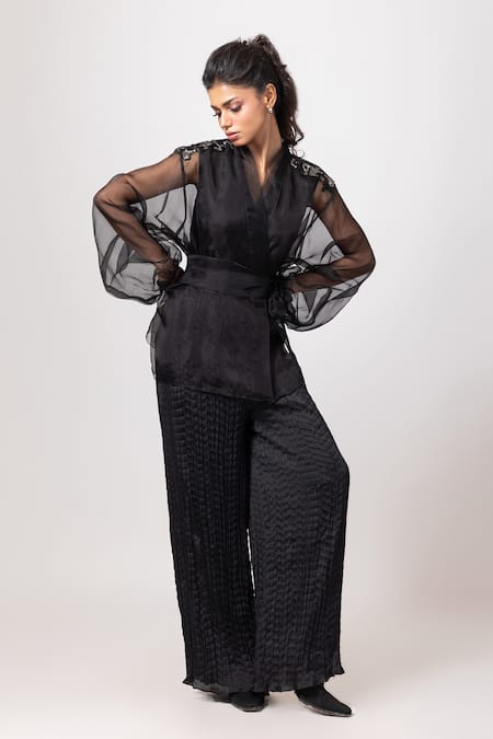 Label Shristi Chetani Sheer Sleeve Top 