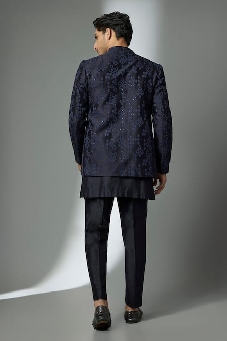 SALIL BHATIA Silk Chanderi Embellished Sherwani Set 