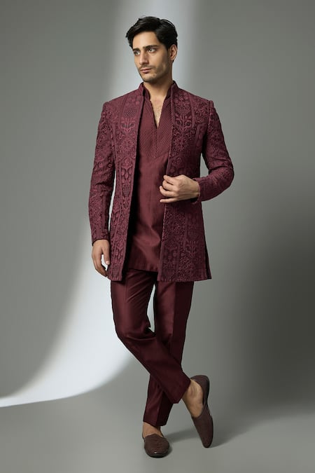 SALIL BHATIA Thread Embellished Sherwani & Kurta Set 