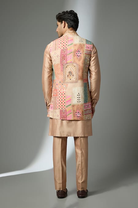 SALIL BHATIA Mirror Embellished Bundi Kurta Set 