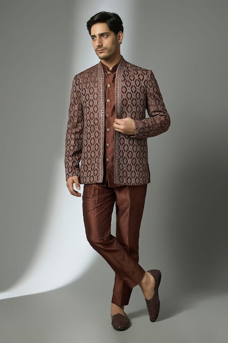 SALIL BHATIA Zari Embellished Jacket & Kurta Set 