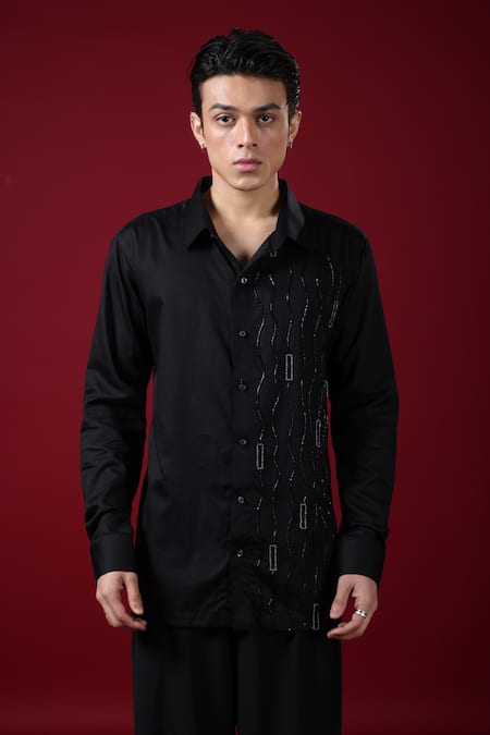 Label Shristi Chetani Tonal Embellished Organza Shirt 