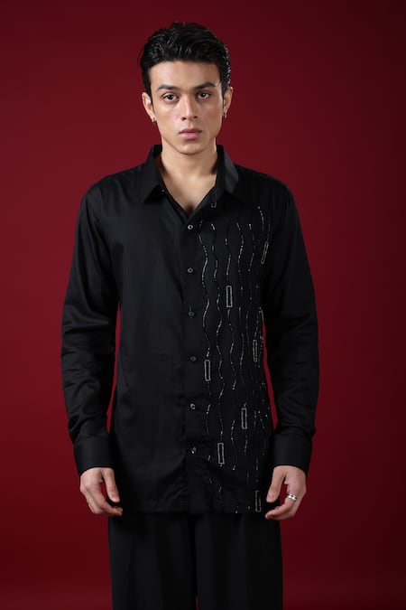 Label Shristi Chetani Tonal Embellished Organza Shirt 