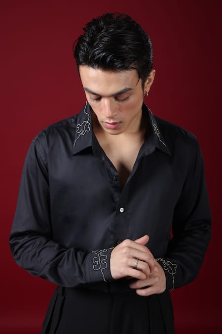 Label Shristi Chetani Embellished Collar Shirt 