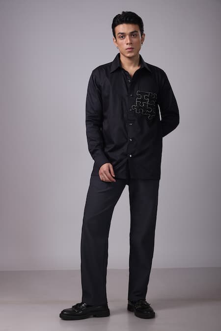 Label Shristi Chetani Puzzle Embellished Shirt 