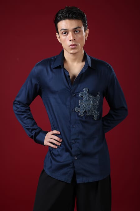 Label Shristi Chetani Puzzle Embellished Shirt 