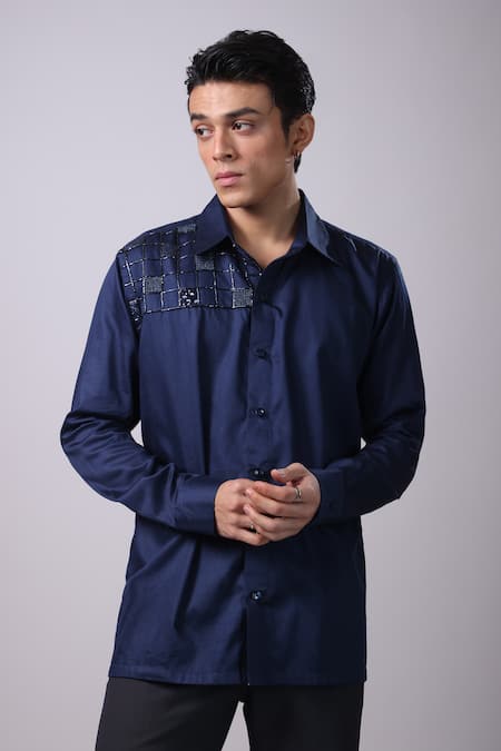 Label Shristi Chetani Placement Embellished Organza Shirt 