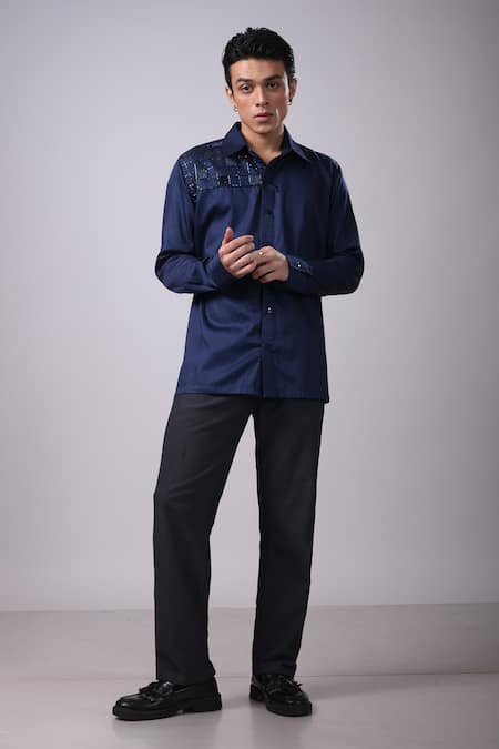 Label Shristi Chetani Placement Embellished Organza Shirt 