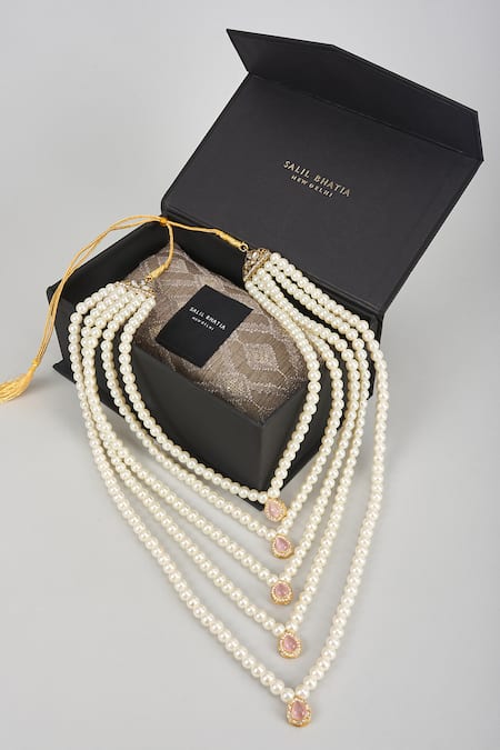 SALIL BHATIA Stone Pearl Handmade Mala 