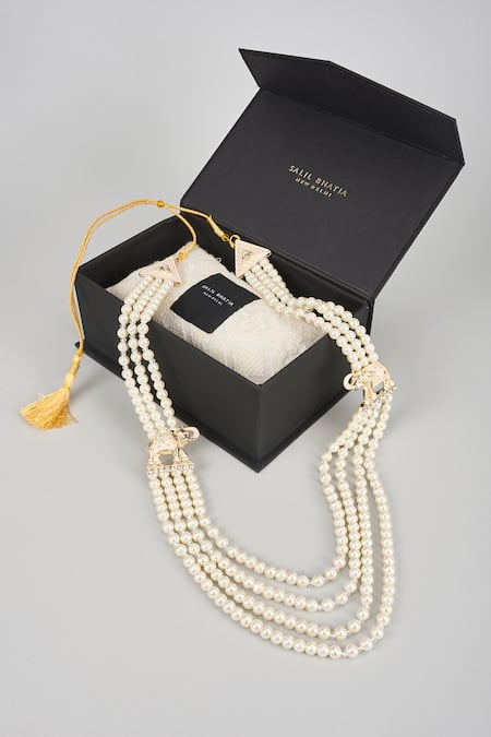 SALIL BHATIA Handmade Stone Pearl Mala  