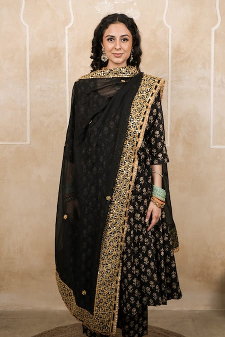 Gulabo Jaipur Zeenat Marodi Handwork Anarkali Set 