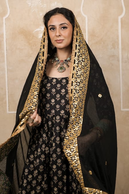 Gulabo Jaipur Zeenat Marodi Handwork Anarkali Set 