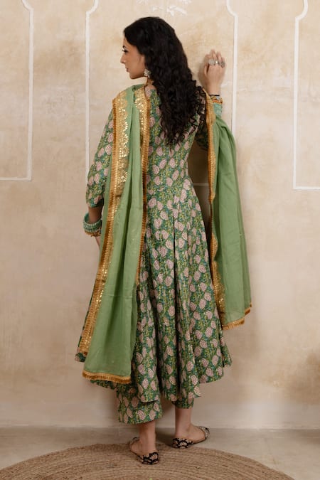 Gulabo Jaipur Leela Block Print Anarkali Set 